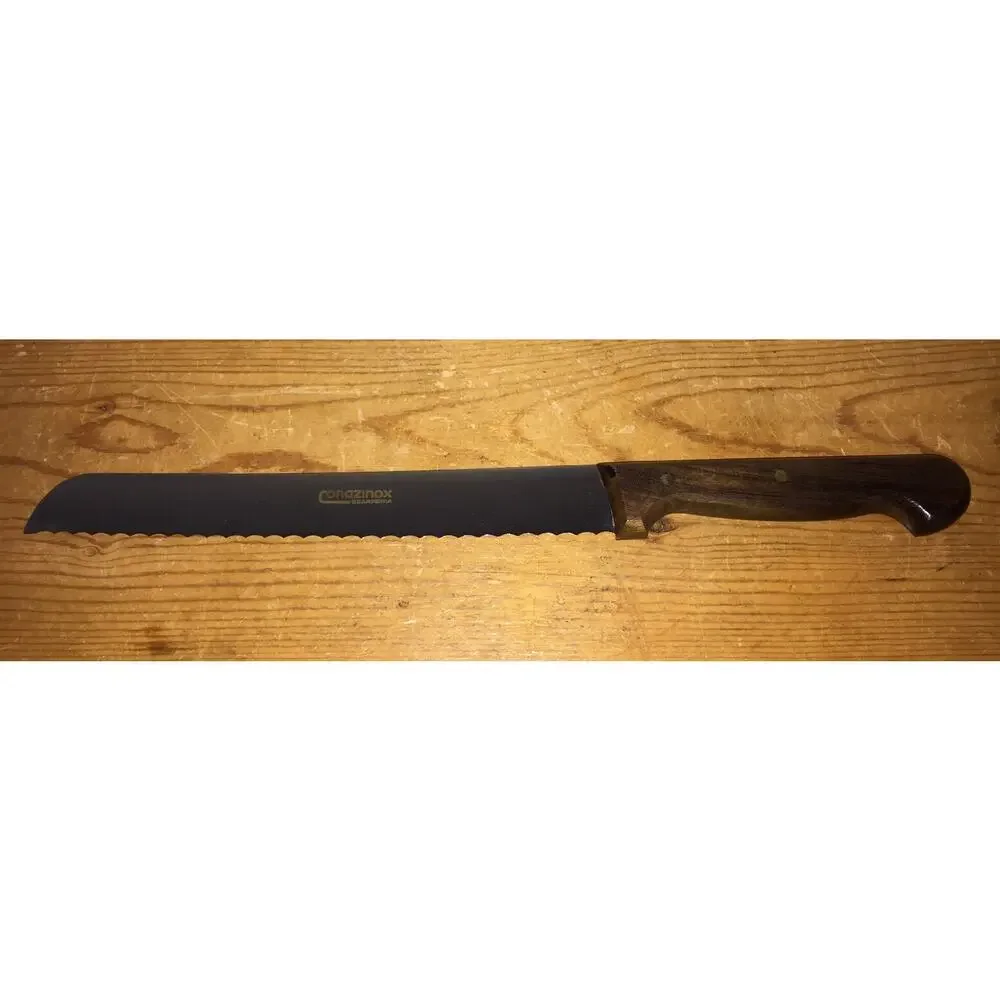 Vtg Conaz Inox Stainless Scarperia Italy Serrated Kitchen Bread Knife 8.5